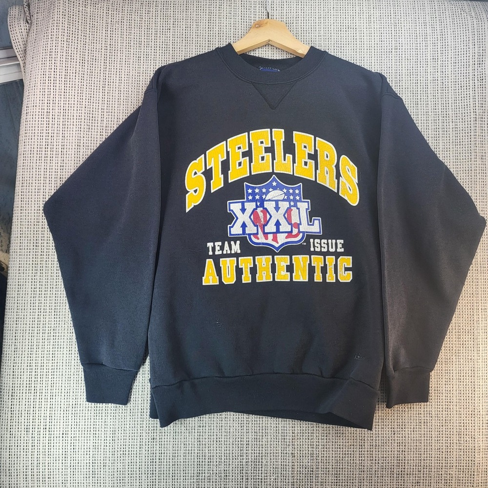 Pittsburgh Steelers Sweatshirt Mens Medium NFL Football Crewneck Pullover BIKE‎